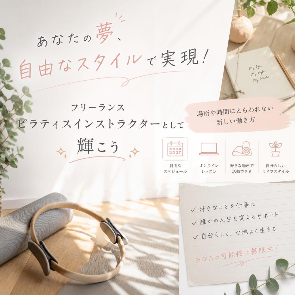 「あなたの夢、自由なスタイルで実現！フリーランスピラティスインストラクターとして輝こう」
